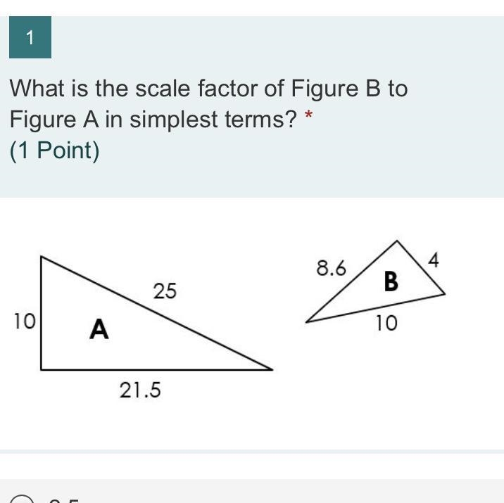 What is the scale factor of Figure B to Figure A in the simplest form?-example-1