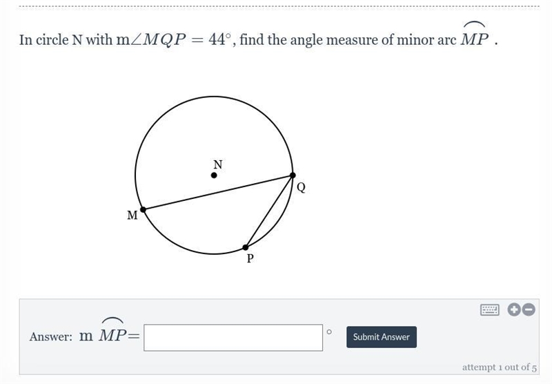 Arc measure - Hello! Can you please help me and if you can explain the formula that-example-1