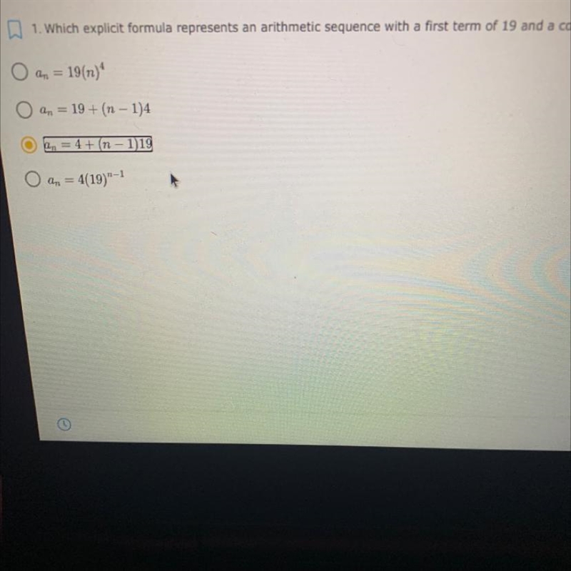 PLZZZZ HELPPP MEEE!!! 1. Which explicit formula represents an arithmetic sequence-example-1