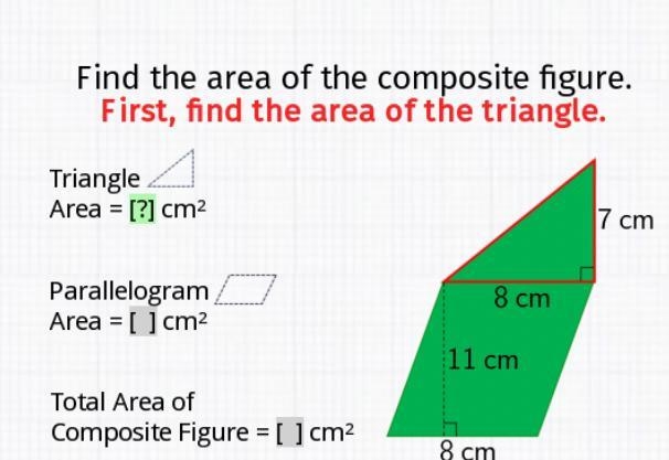 What’s the area of the triangle & parallelogram-example-1