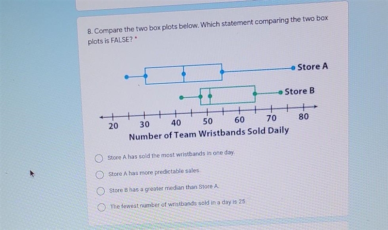 No links please :( 8. Compare the two box plots below. Which statement comparing the-example-1