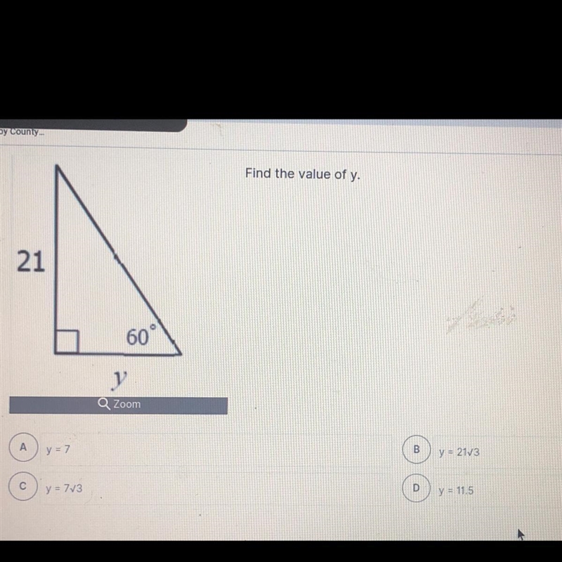 30-60-90 triangle..find the value of x-example-1