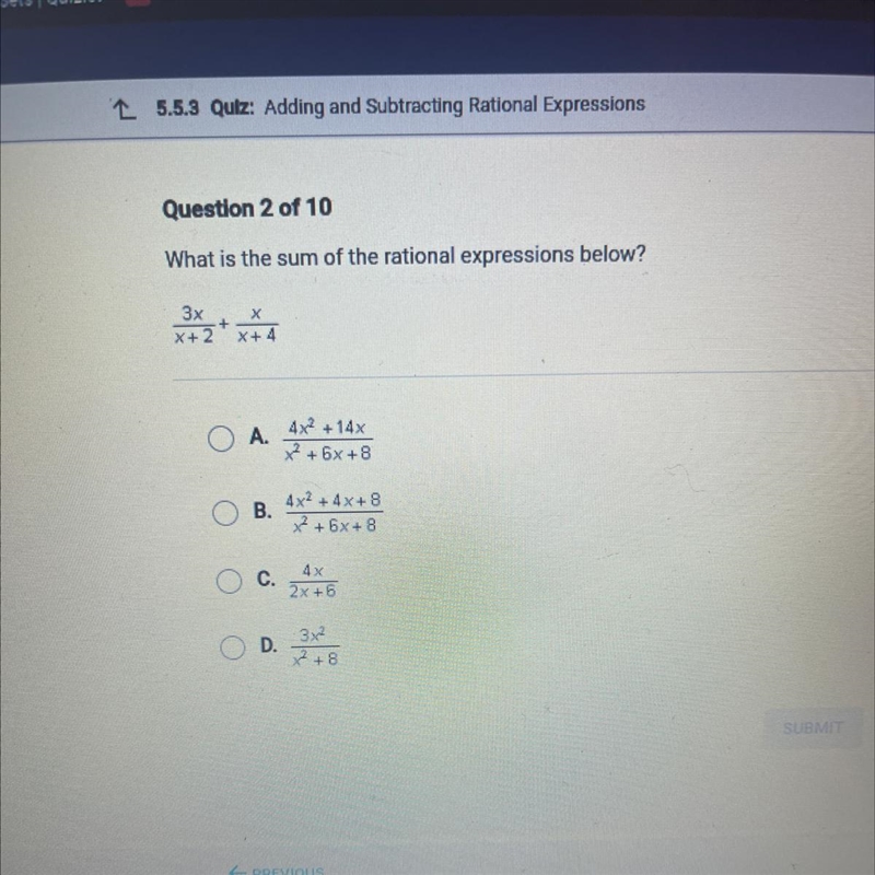 Help pls what is the sum of the rational expressions below-example-1