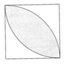 The perimeter of the square is 28 inches. Find the area of the shaded region, assuming-example-1