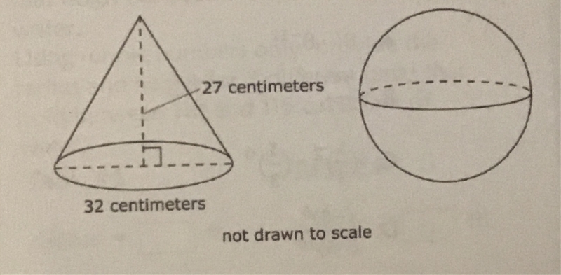 4. 8.G.3.9 This cone and sphere have equal volumes. What is the radius of the sphere-example-1