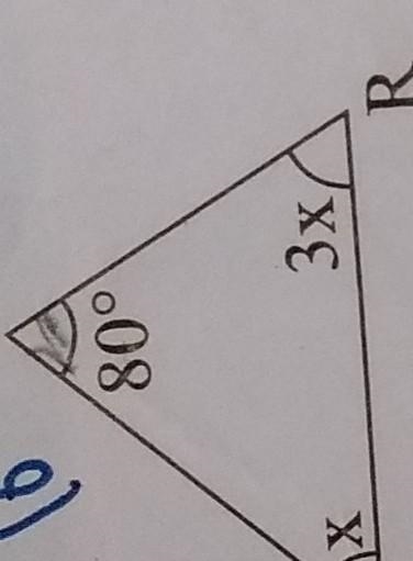 Find the value of x in each of the given triangles.​-example-1