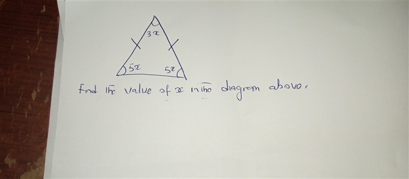 Find the value of x in the diagram. With working please-example-1