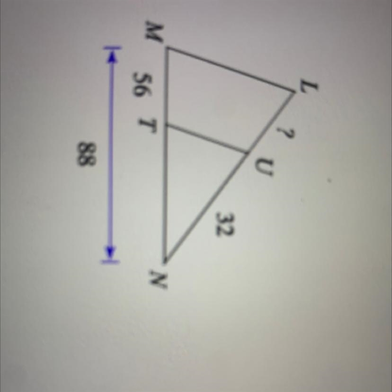 Find the missing length. The triangles in each pair are similar.-example-1