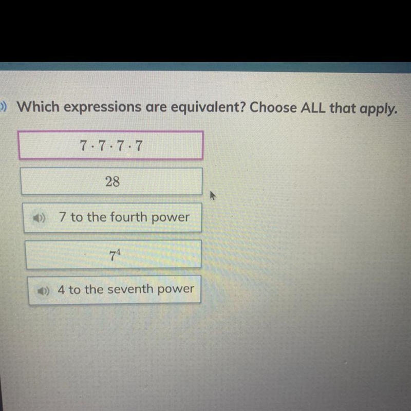 Which expressions are equivalent choose ALL that apply. No links please help!!-example-1