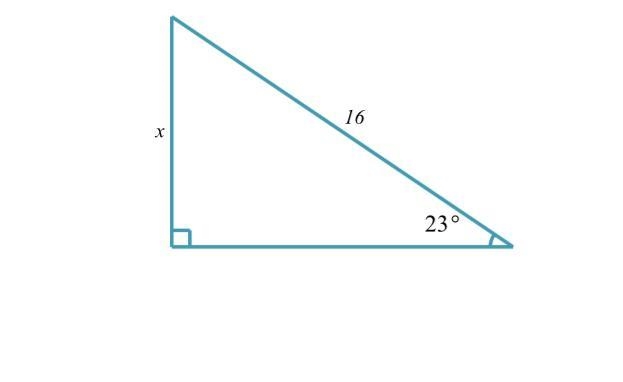 Solve for x in the triangle. round to the nearest tenth-example-1