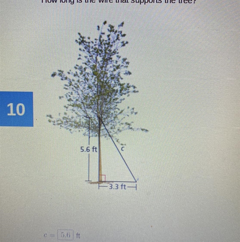 How long is the wire that supports the tree? 5.6 ft 3.3 ft-example-1