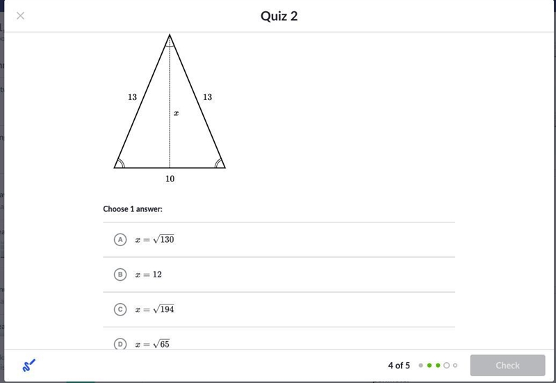 Find the value of x in the isosceles triangle shown below. Please help asap!!-example-1