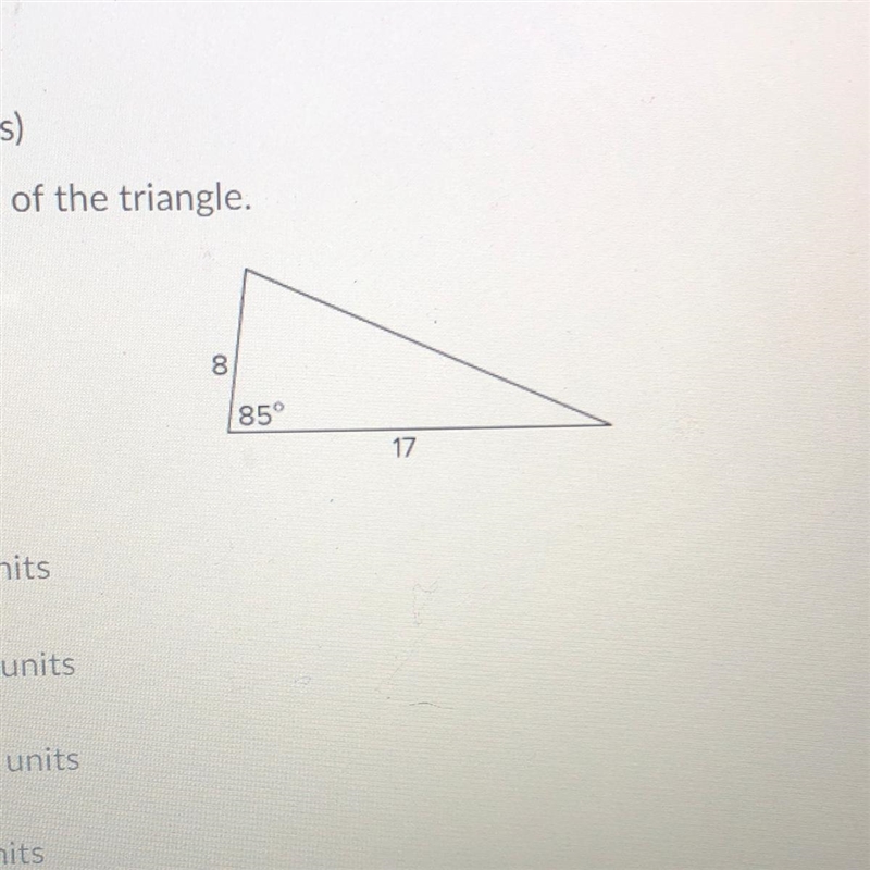 Determine the area of the triangle. 67.7 square units 777.2 square units 135.5 square-example-1