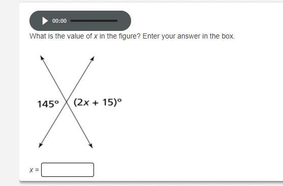 What is the value of x in the figure? Enter your answer in the box.-example-1