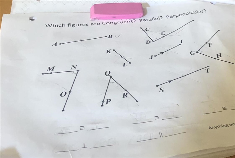 Which figures are congruent, parallel, and perpendicular?-example-1