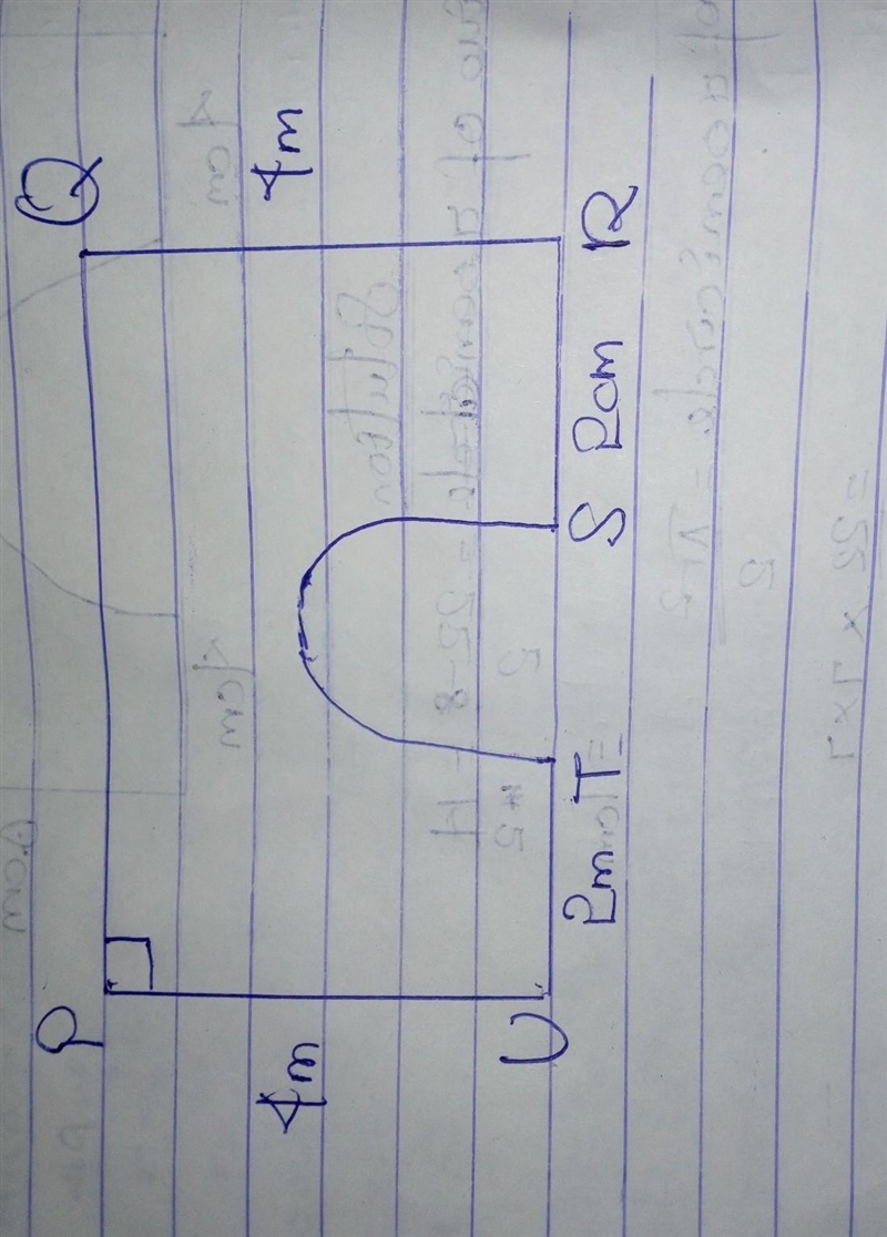 In the diagram below shows the cross section of a bridge with a semi circle hole. If-example-1