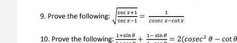 Prove that: √(sec x + 1)/(sec x - 1) = 1/(cosec x - cot x) ​-example-1