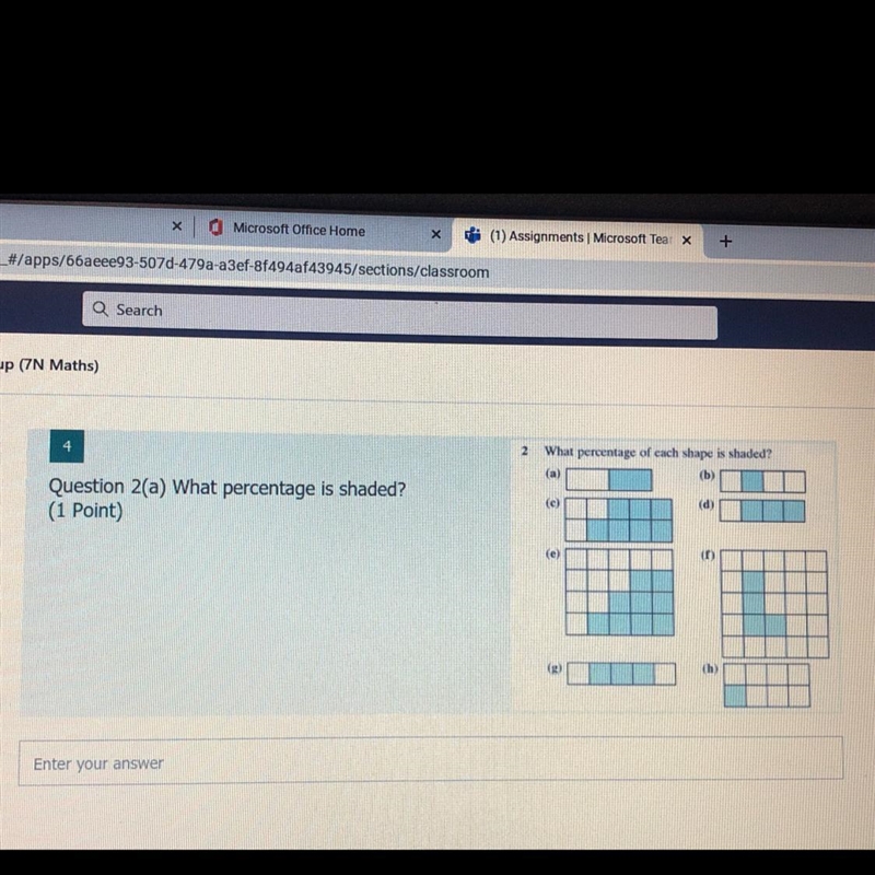 What percentage of each shape is shaded? guys someone help please-example-1