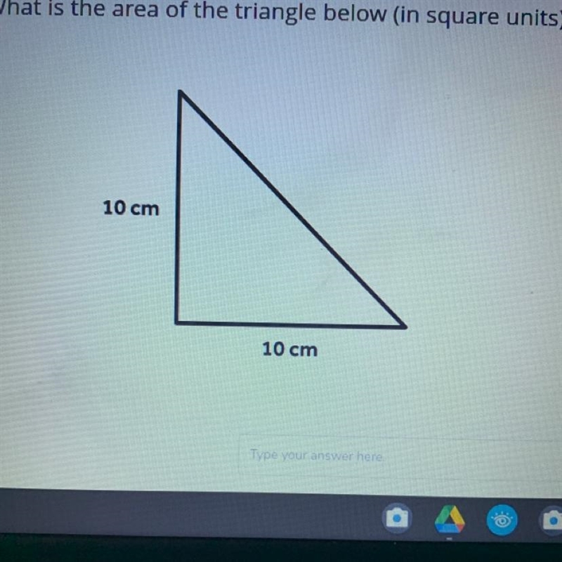 What is the area of the triangle below (in square units)?-example-1