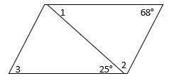 HELP DUE IN 15 MINS! Find the measures of the numbered angles in the parallelogram-example-1