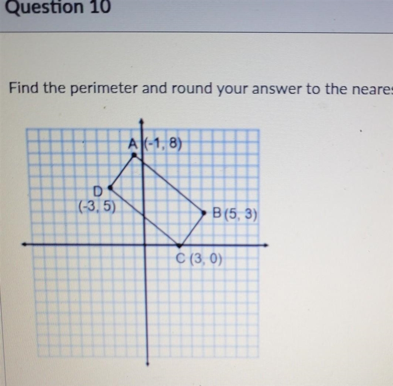 Find the perimeter and round your answer to the nearest tenths. Can anyone help me-example-1