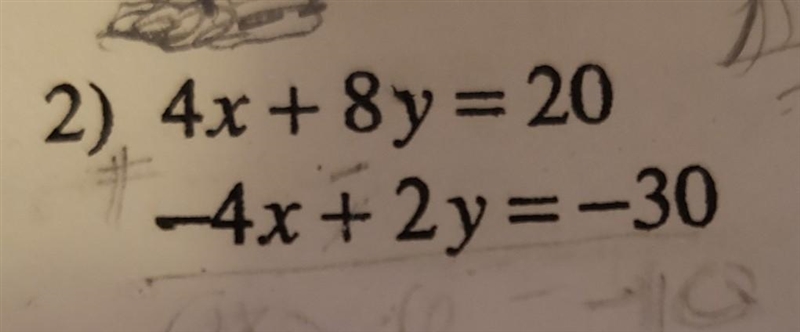 This is solving systems of equations by elimination, though I am a bit confused ​-example-1