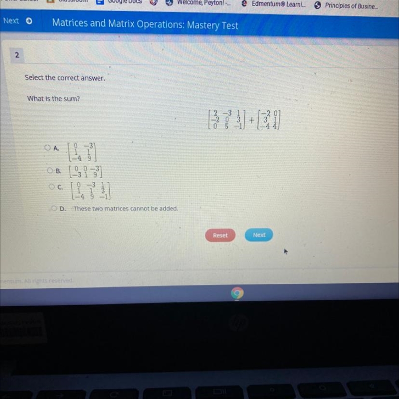 2 Select the correct answer. What is the sum? + -4 9 OB (91-3] c. 13 1 -4 9 C D These-example-1