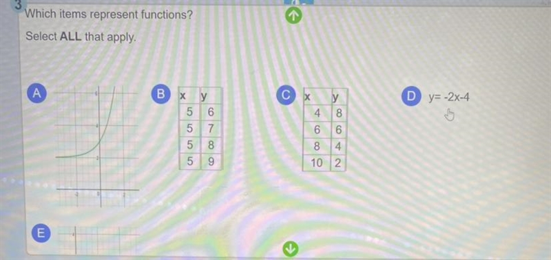 Please help me!! Just look at the picture and help me with which ones a functions-example-1