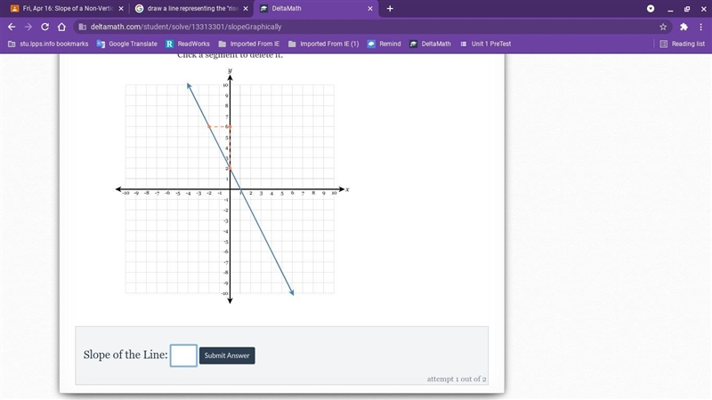 draw a line representing the "rise" and a line representing the "run-example-1