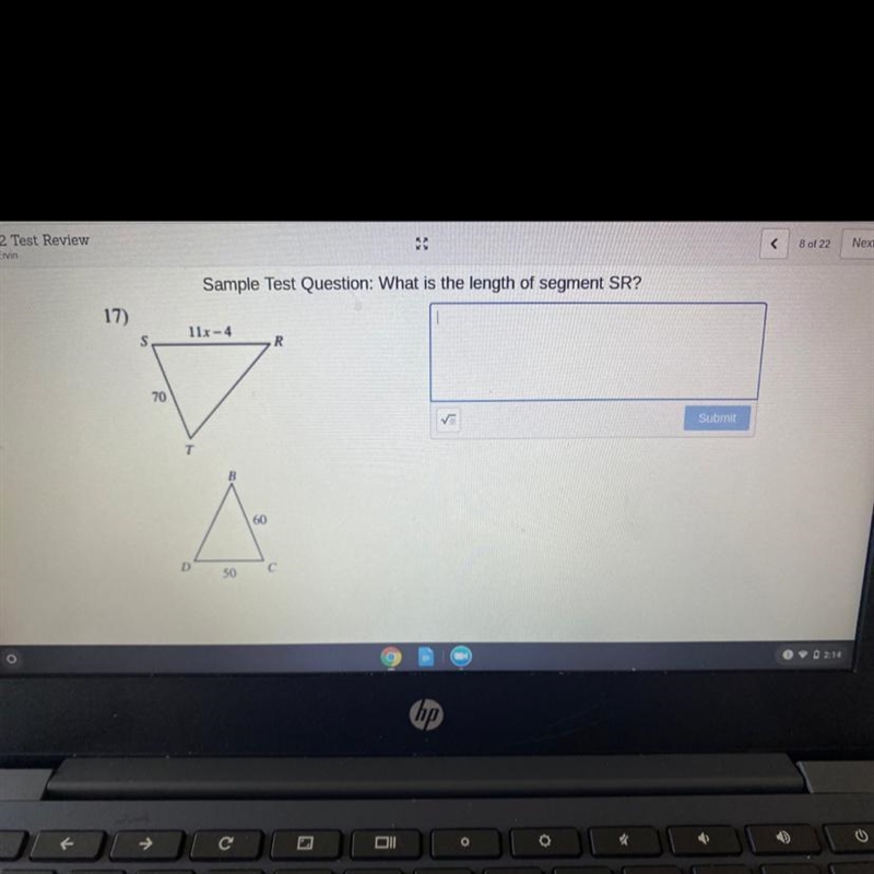 What is the length of segment SR-example-1