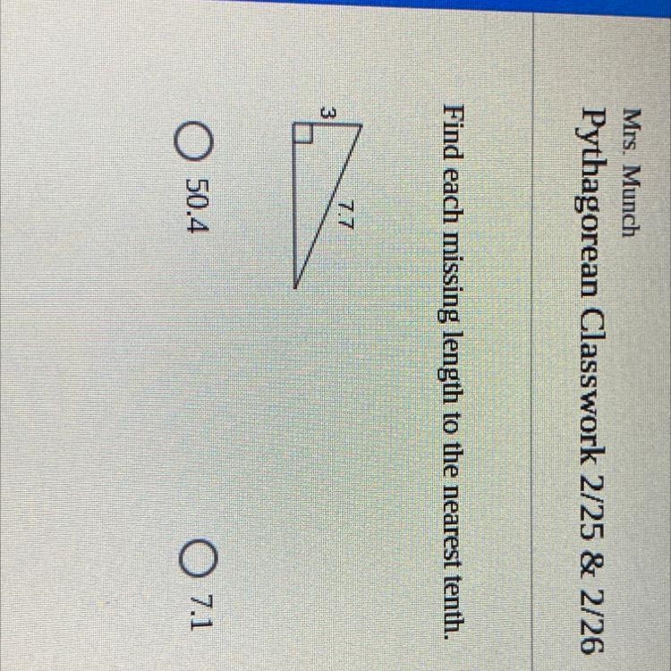 Find each missing length to the nearest tenth-example-1