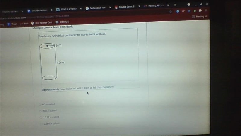 Answers are 60m cubed 360m cubed 1130m cubed 2260m cubed-example-1