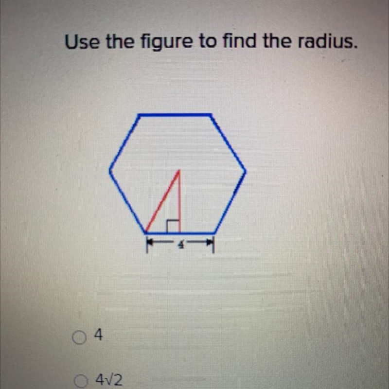 Use the figure to find the radius.-example-1