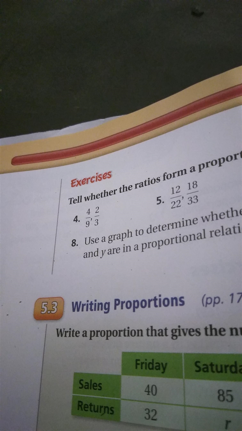 Giving brain list tell whether the ratio is a proportion Need work shown Need 4,5,6,7,8 If-example-2