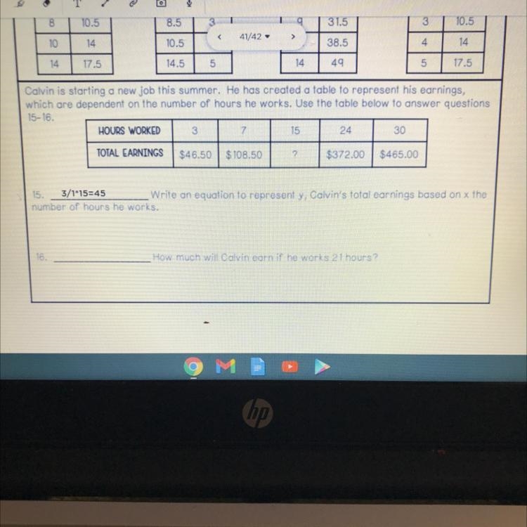 How much will Calvin earn if he works 21 hours ?-example-1