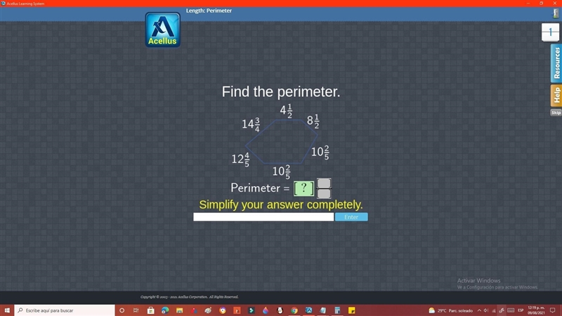 Length: Perimeter find the perimeter simplify your answer completely-example-1