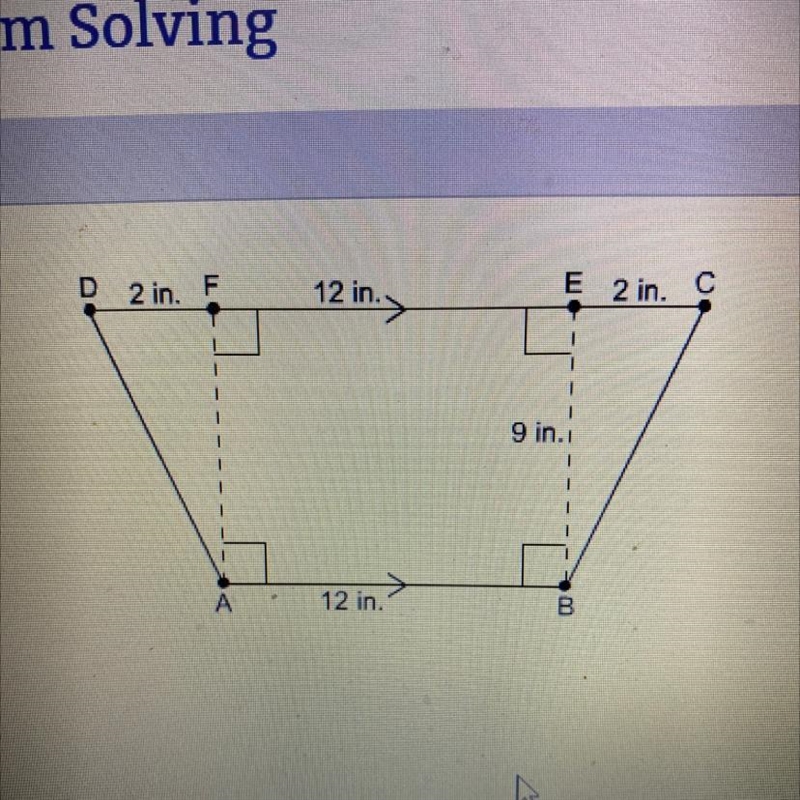 What is that area of the trapezoid a)50in b)108in c)126in b192in-example-1