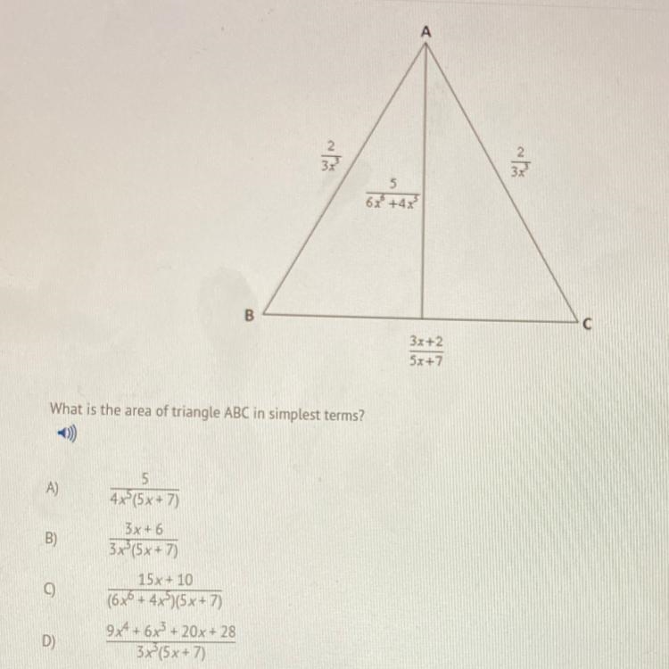 What is the area of triangle ABC in the simplest terms?-example-1