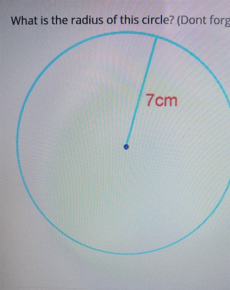 What is the radius of this circle?​-example-1