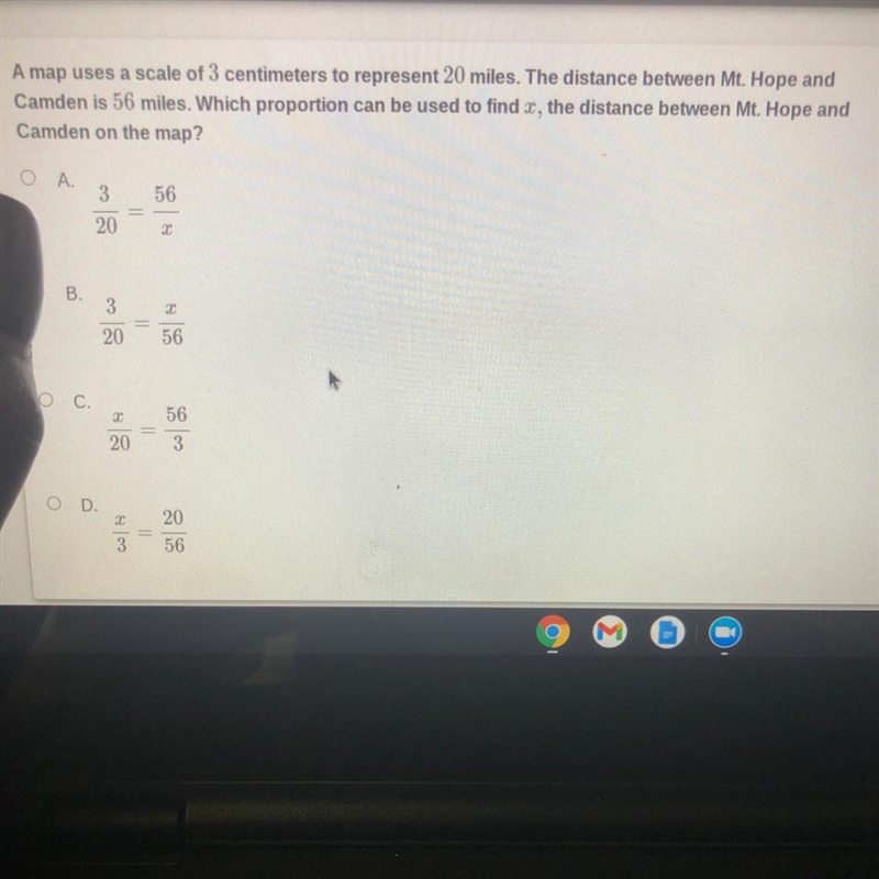 Please help ASAP A map uses a scale of 3 centimeters to represent 20 miles. The distance-example-1