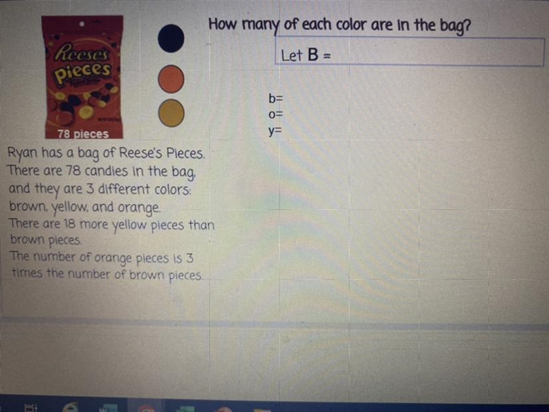 What is the amount of pieces in each color-example-1