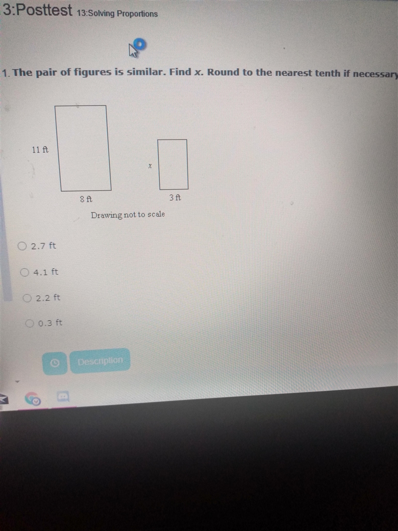 1. The pair of figures is similar. Find x.Round to the nearest tenth if necessary-example-1