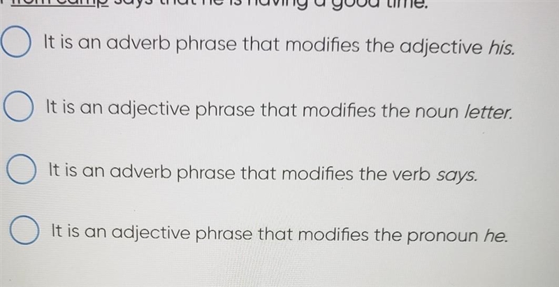 What is purpose of the underlined part of the sentence​-example-1