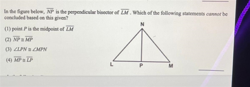 HELP PLSSS DUE IN 30 MINS 2. In the figure below, NP is the perpendicular bisector-example-1