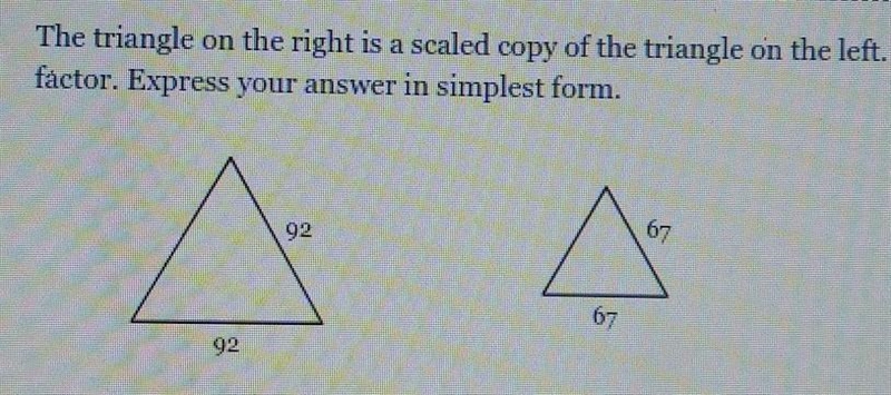 The triangle on the right is a scaled copy of the triangle on the left. Identify the-example-1