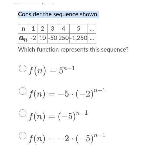 Guys please help asap i don't want to fail Consider the sequence shown.-example-1