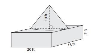 Find the total volume of the composite figure below. Round to the nearest thousandth-example-1