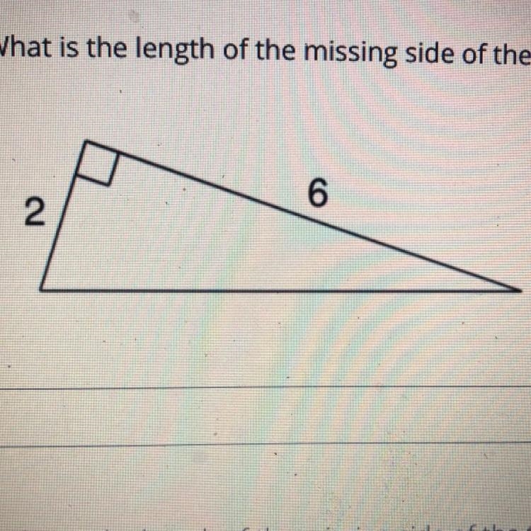 What is the length of the missing side of the triangle below?(round to the nearest-example-1