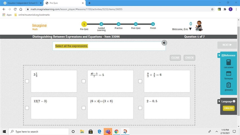 Select all the expressions.-example-1