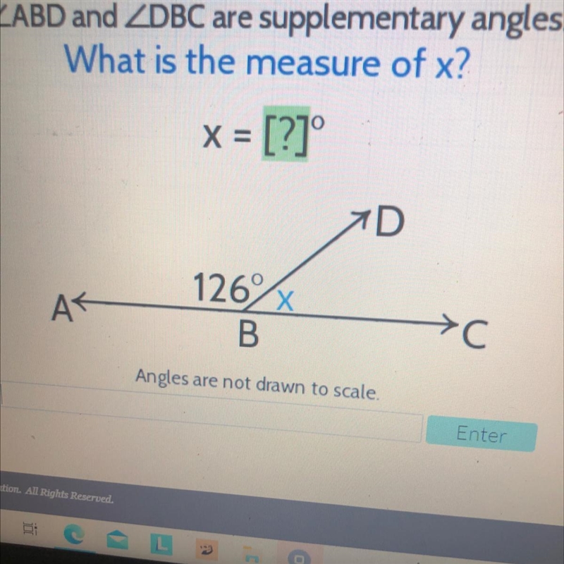 Hat is the measure of x? X = [?] D 126-example-1